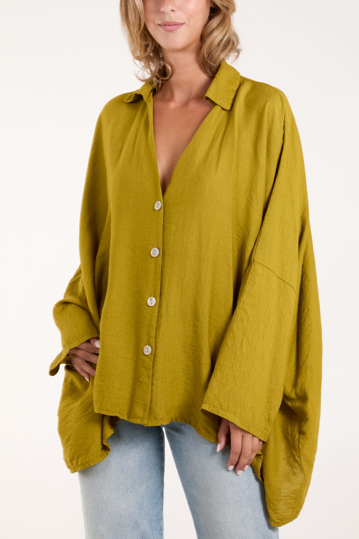 Asymmetric Hem Floaty Blouse