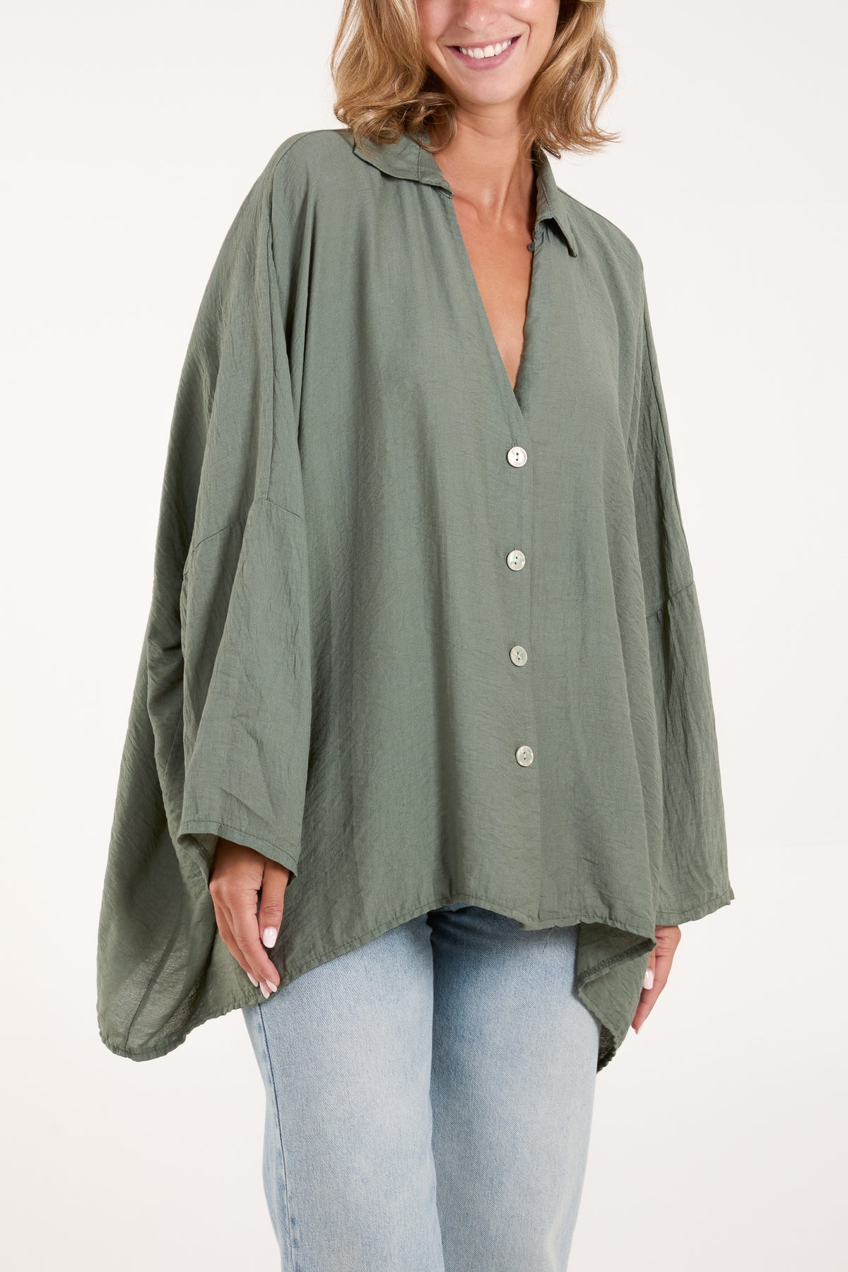 Asymmetric Hem Floaty Blouse