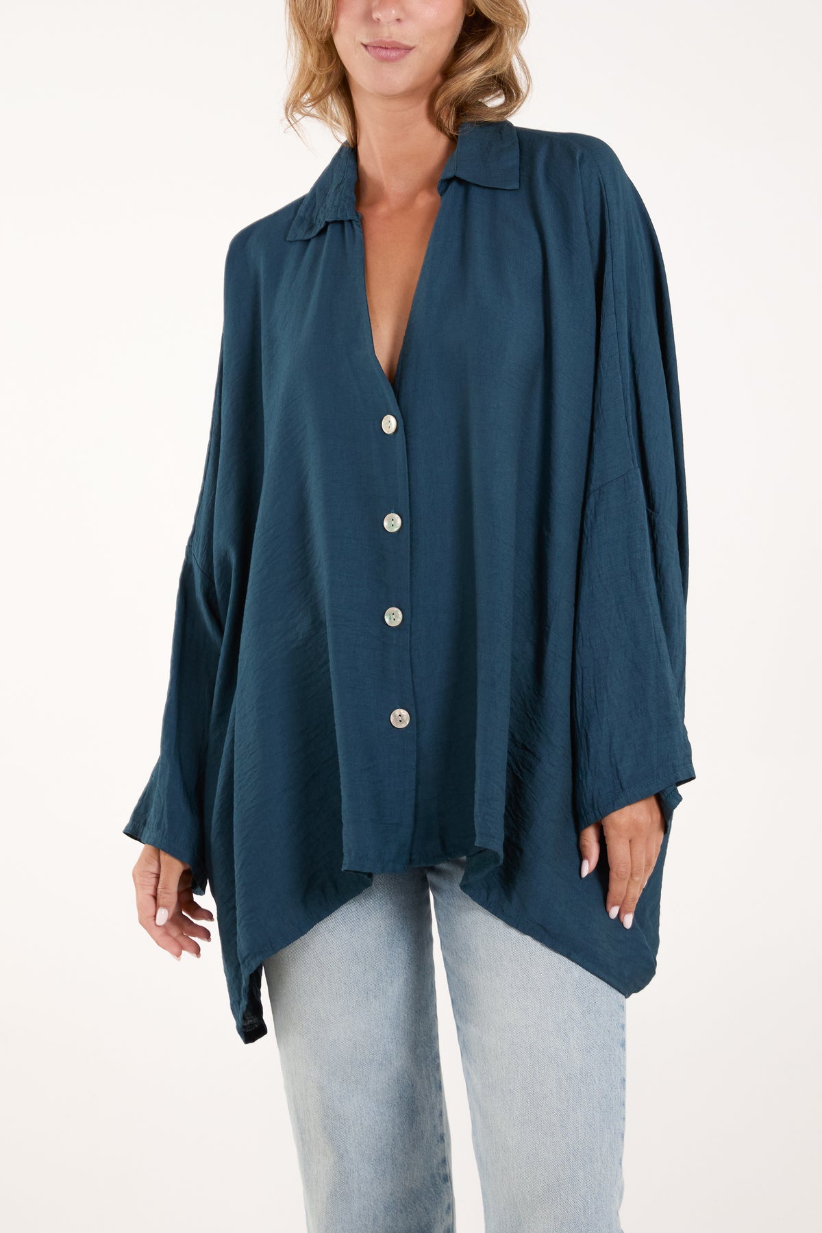 Asymmetric Hem Floaty Blouse