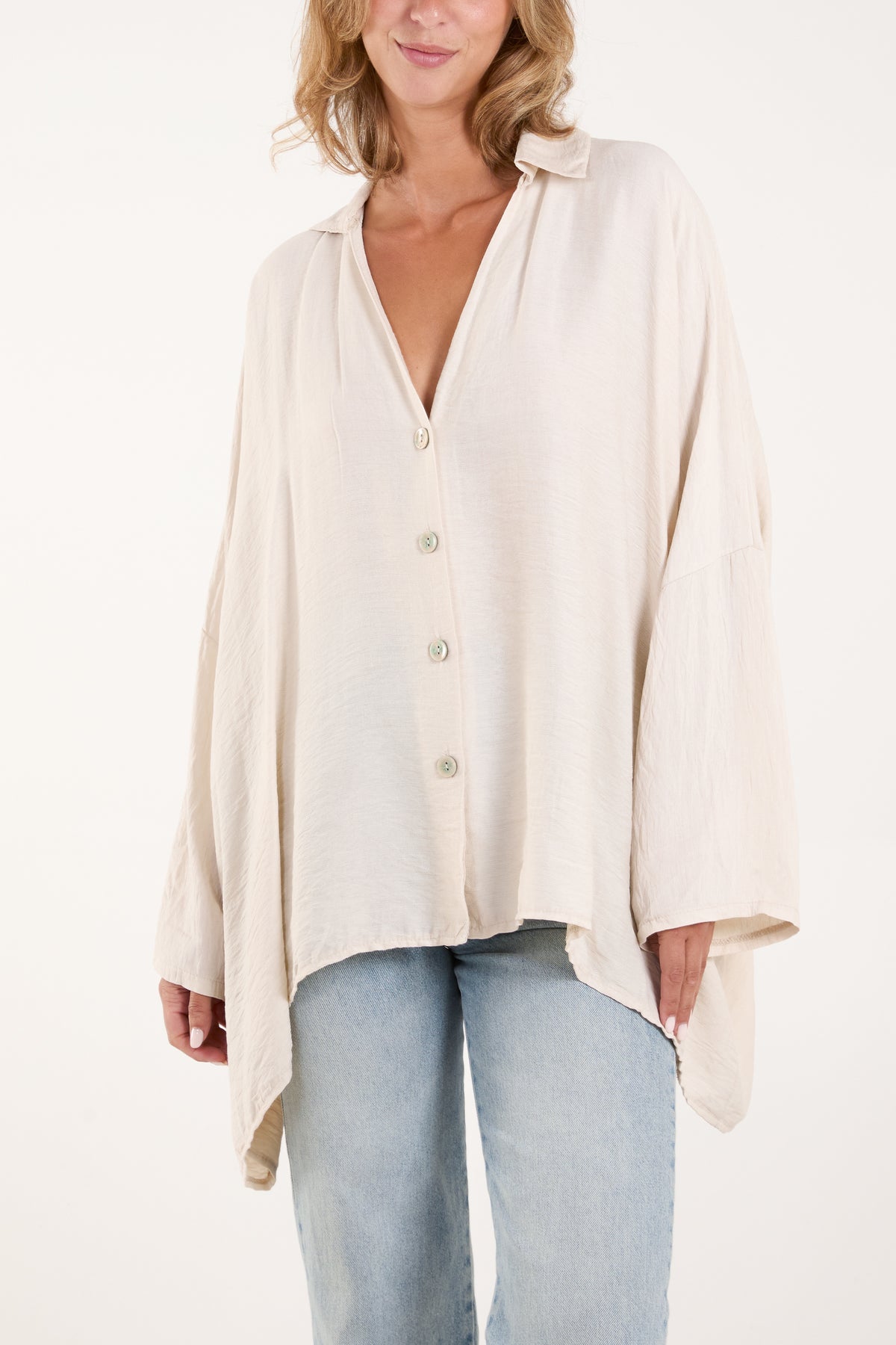 Asymmetric Hem Floaty Blouse