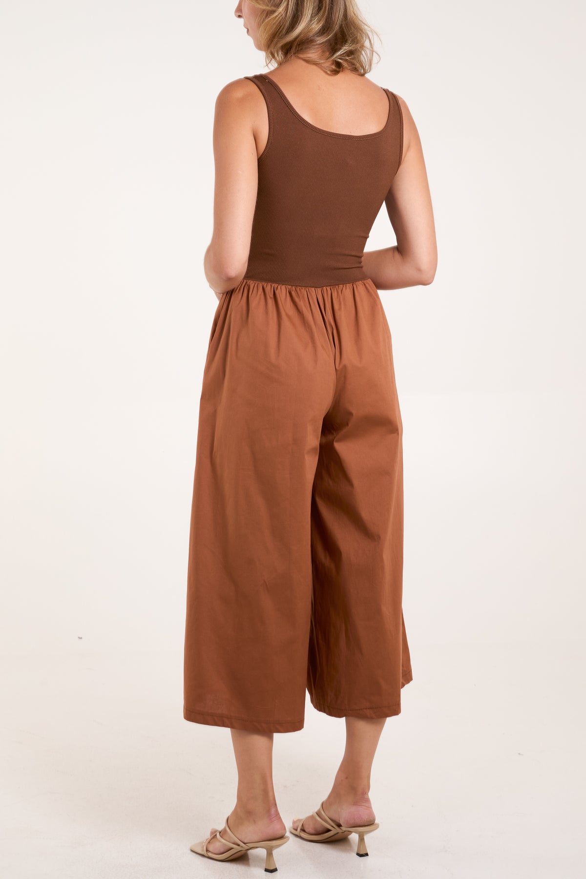 Sleeveless Elasticated Bodice Pocket Jumpsuit