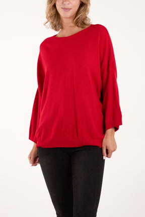 Crew Neck Drop Sleeve Jumper