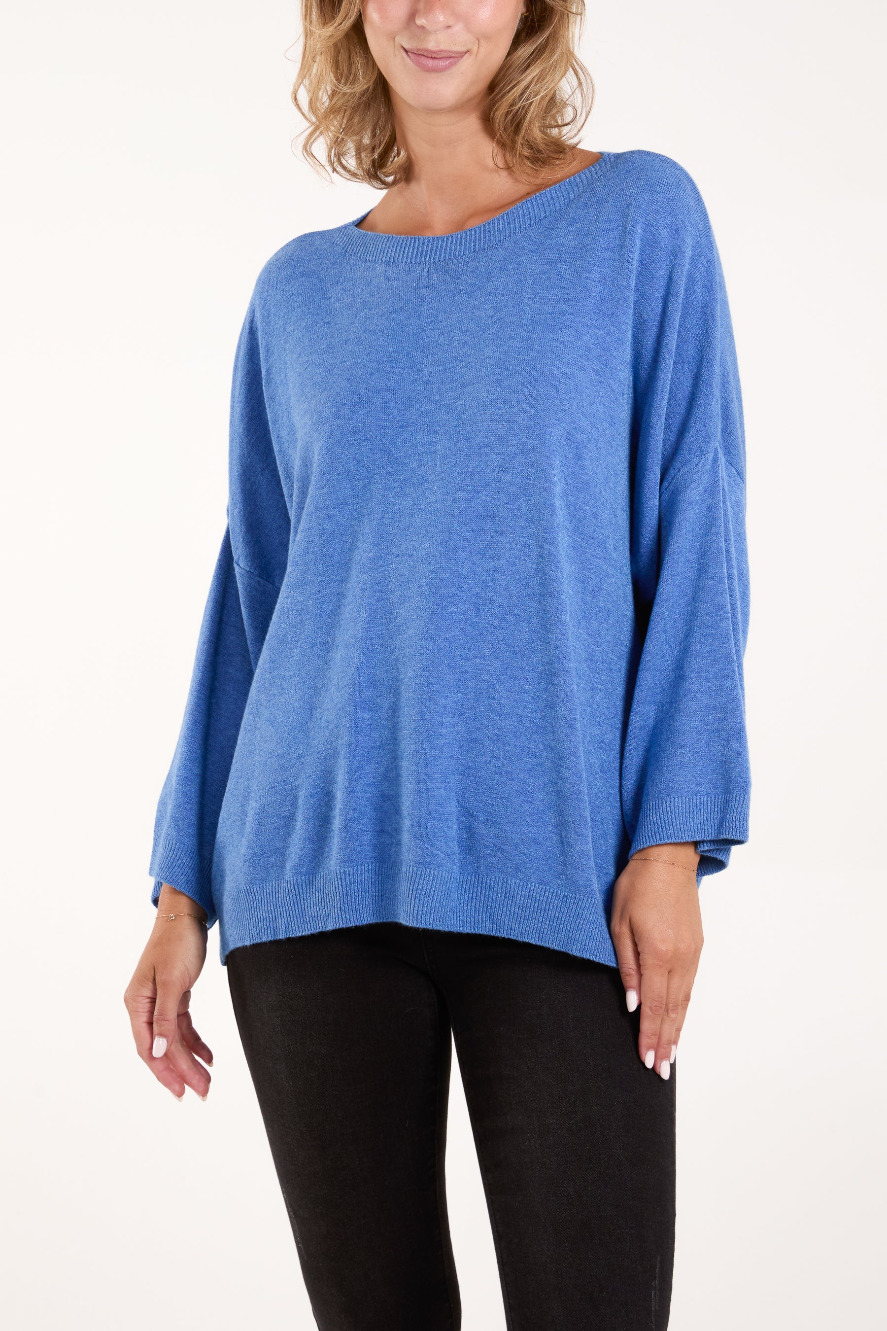 Crew Neck Drop Sleeve Jumper