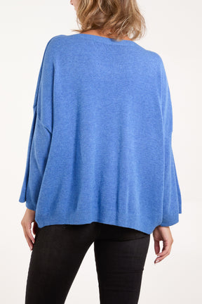 Crew Neck Drop Sleeve Jumper