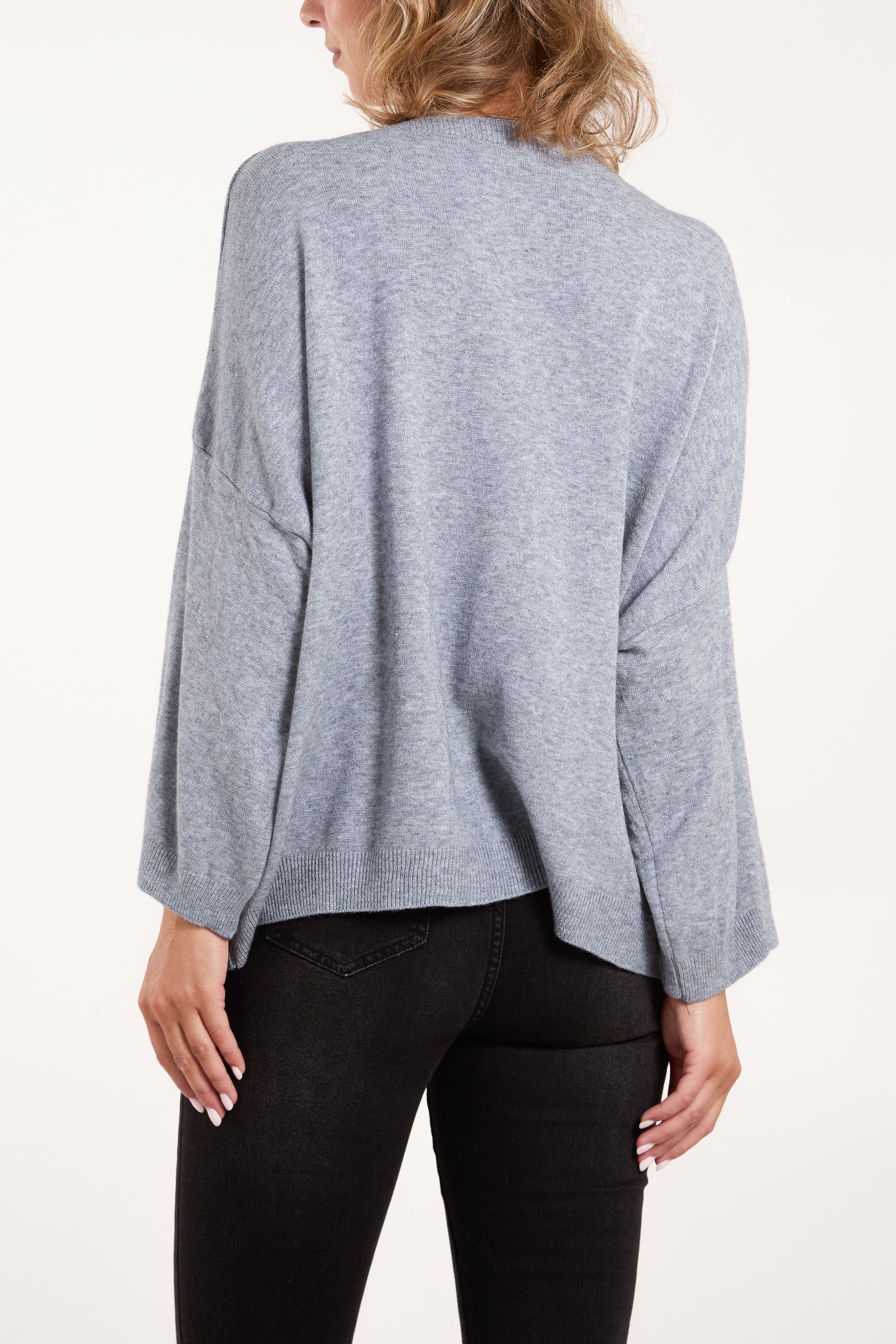 Crew Neck Drop Sleeve Jumper