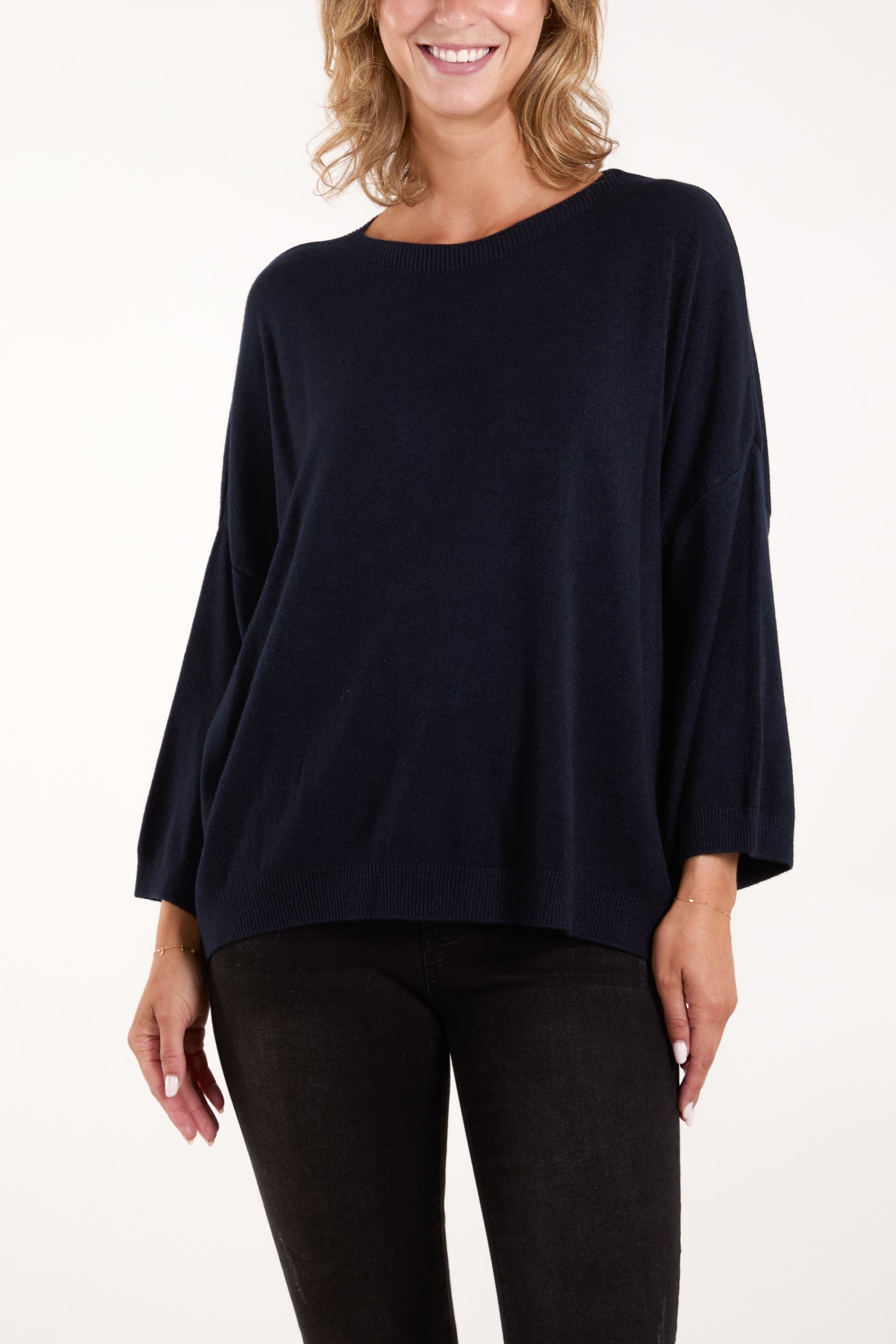 Crew Neck Drop Sleeve Jumper