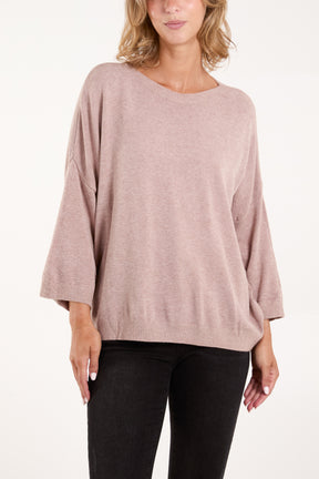 Crew Neck Drop Sleeve Jumper