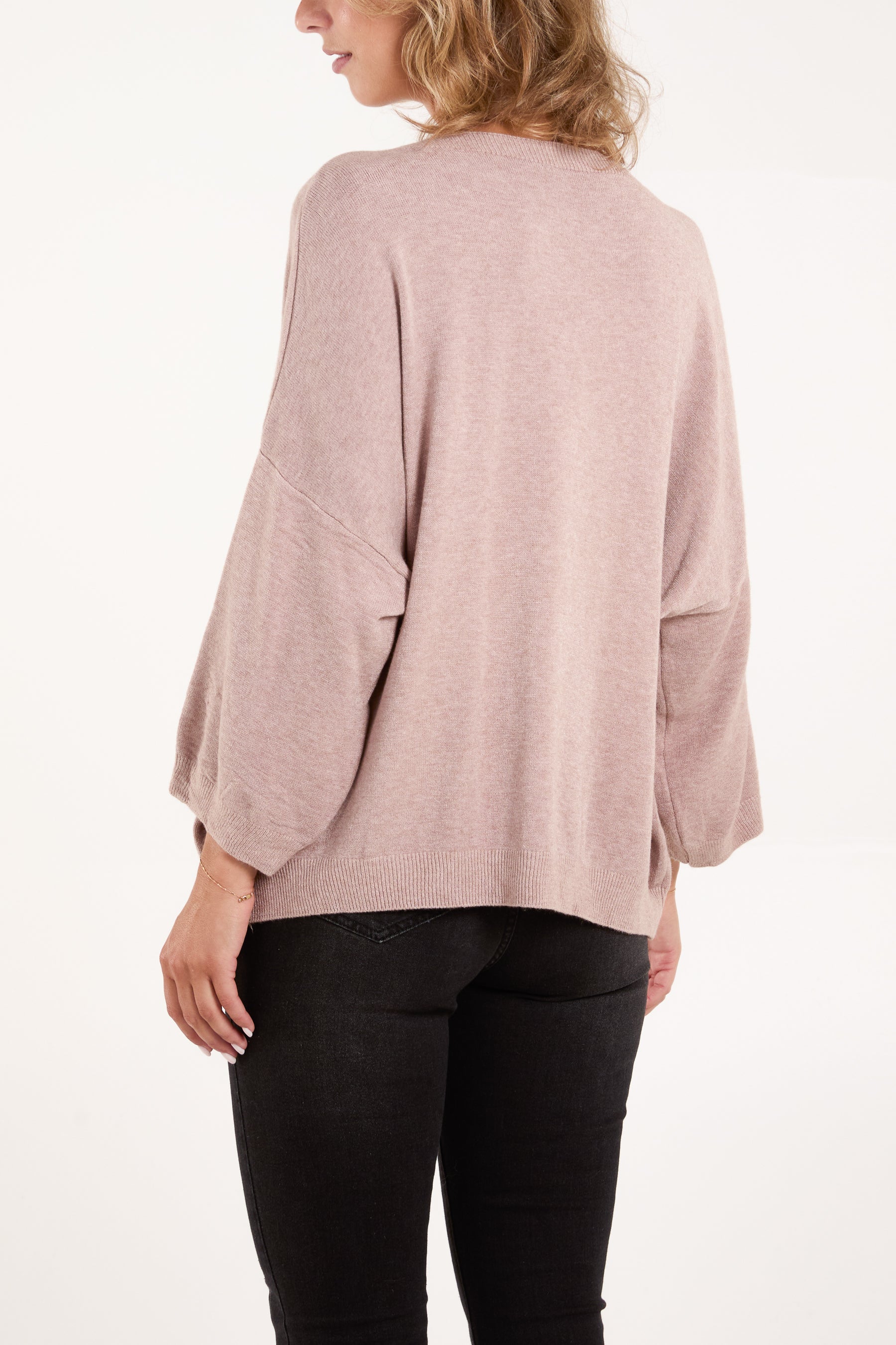 Crew Neck Drop Sleeve Jumper