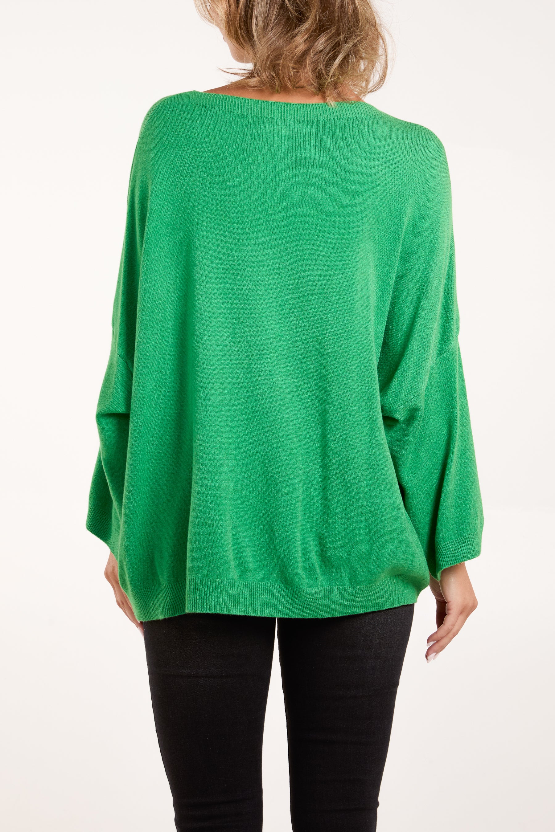 Crew Neck Drop Sleeve Jumper