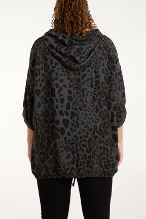 Animal Print Zip Up Light Jacket