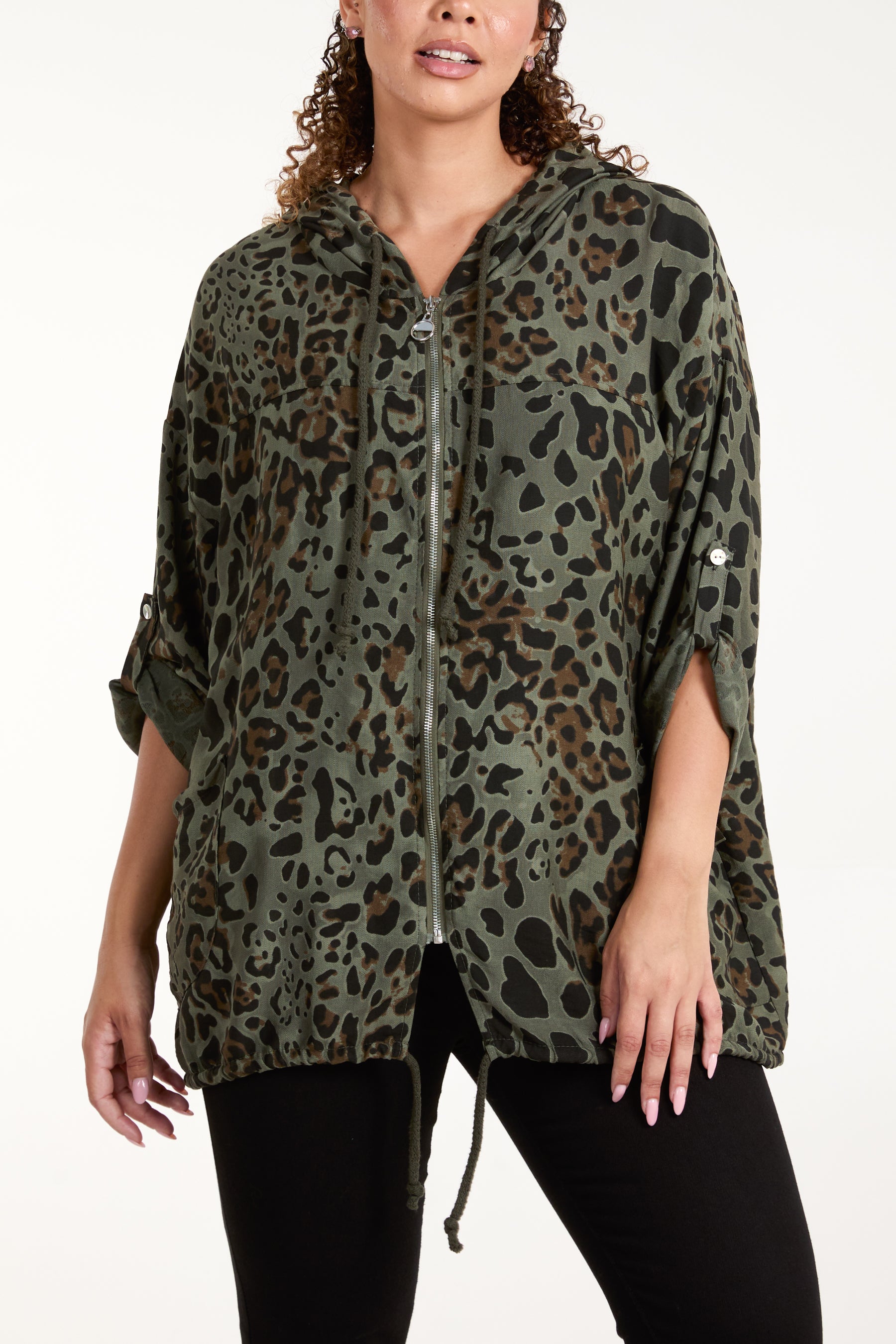 Animal Print Zip Up Light Jacket