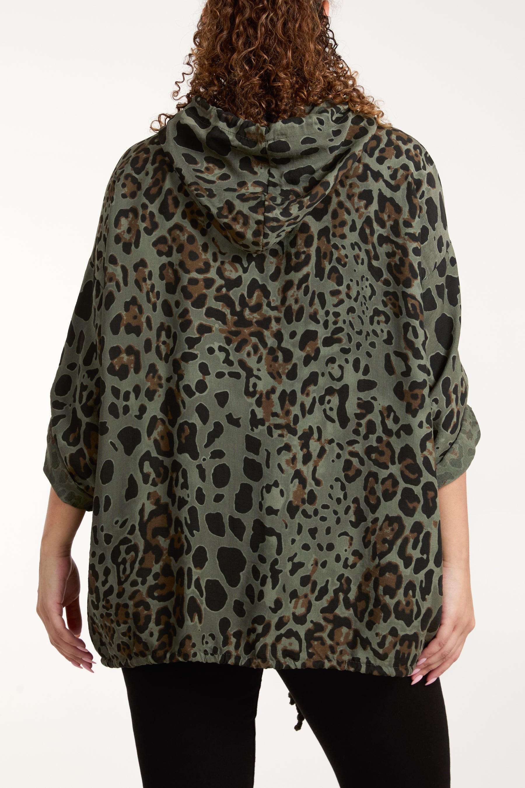 Animal Print Zip Up Light Jacket