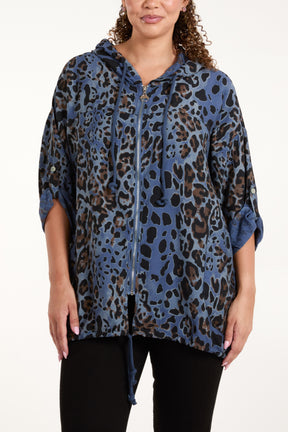 Animal Print Zip Up Light Jacket