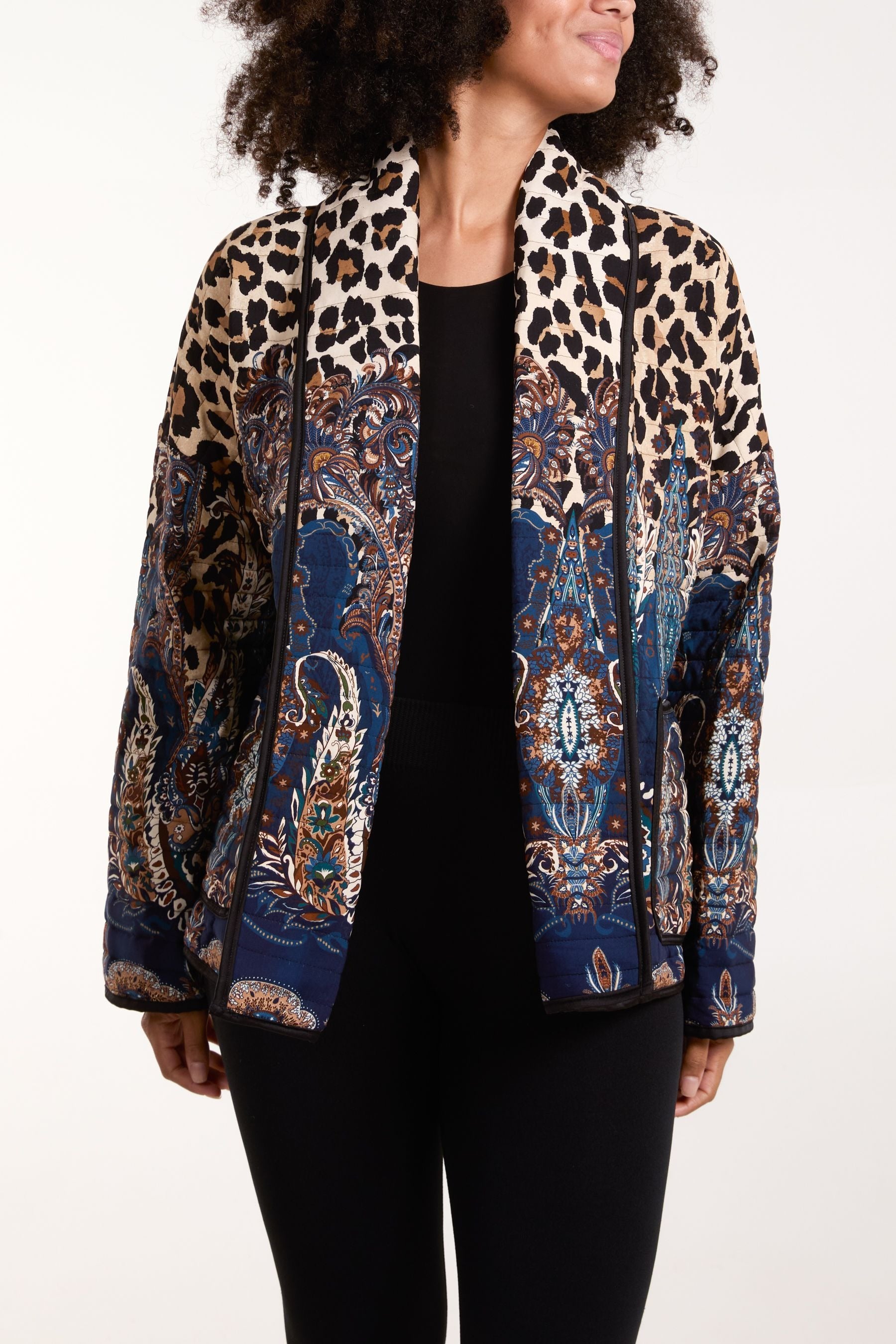 Mixed Print Padded Jacket