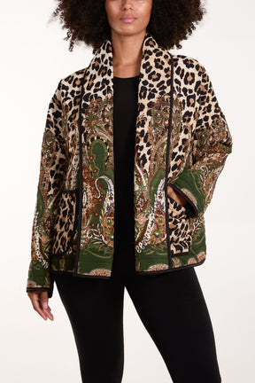 Mixed Print Padded Jacket