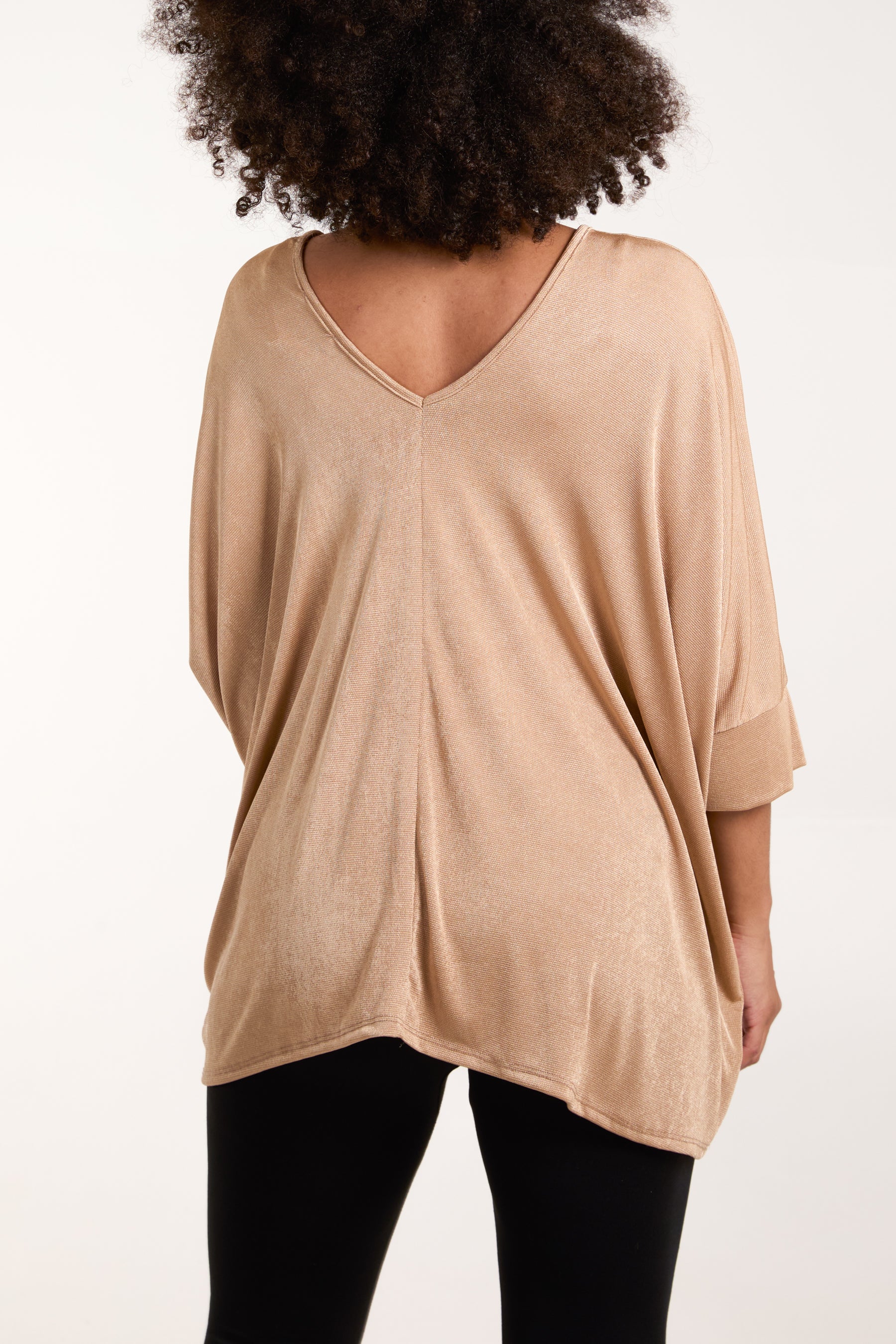 Double V Neck Acetate Top