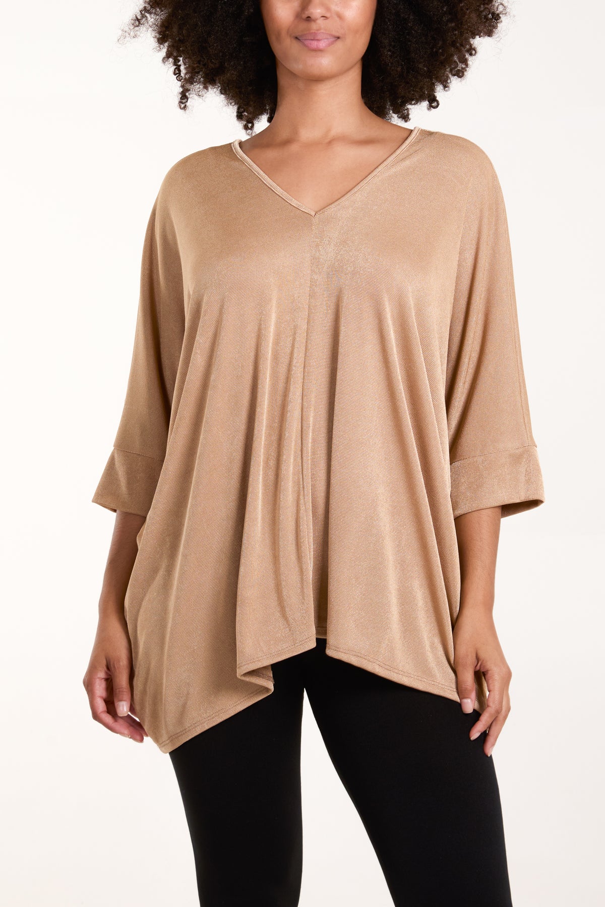 Double V Neck Acetate Top