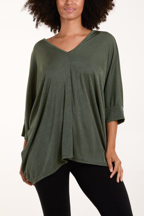 Double V Neck Acetate Top