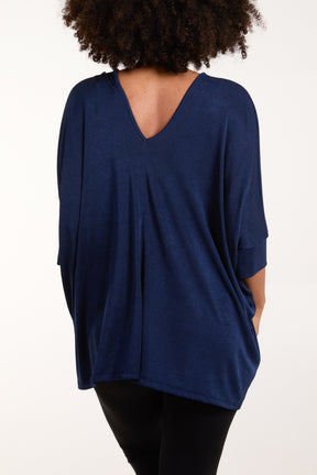 Double V Neck Acetate Top