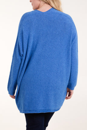 Oversized V-Neck Fine Knit Jumper