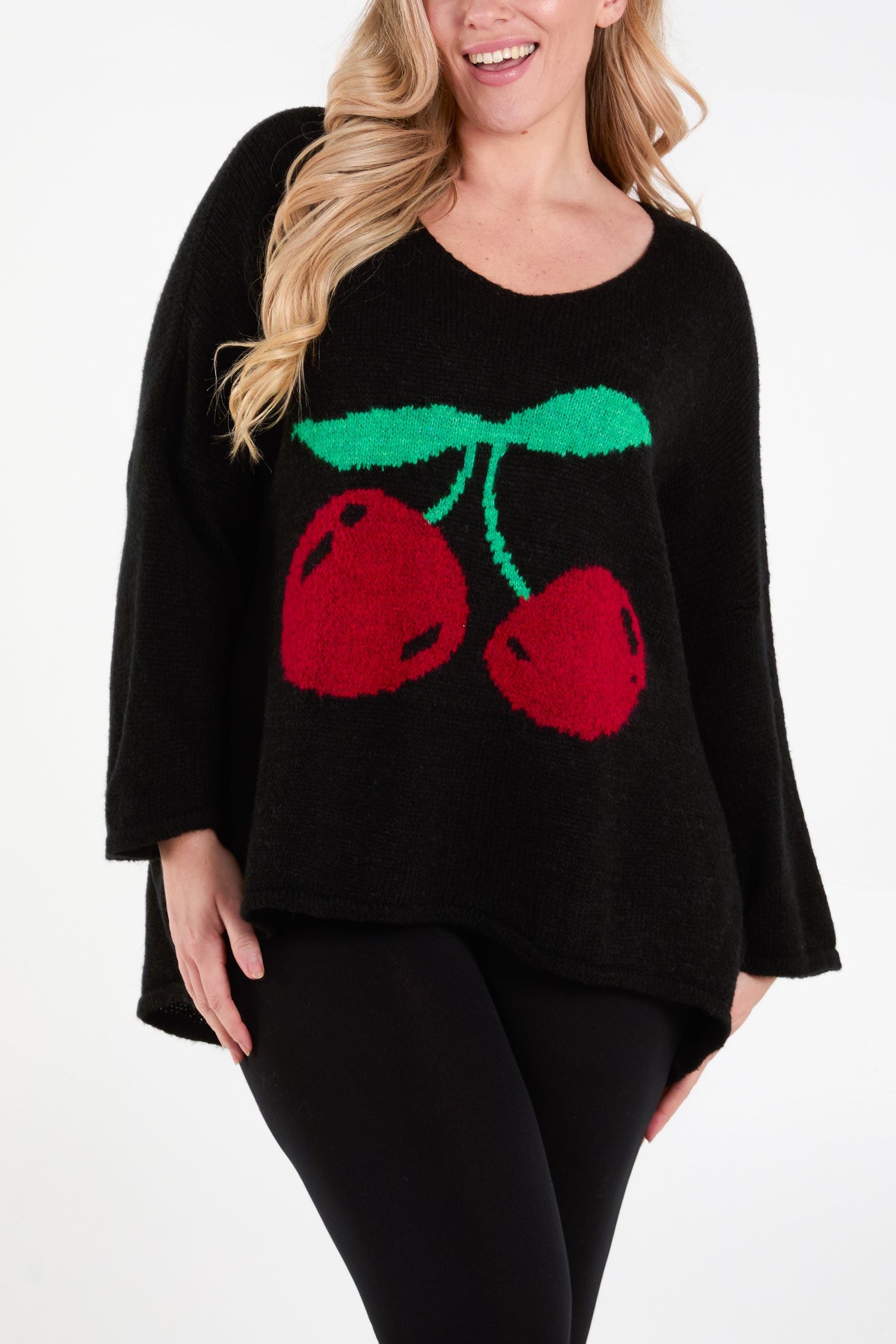 Cherry V-Neck Soft Touch Jumper