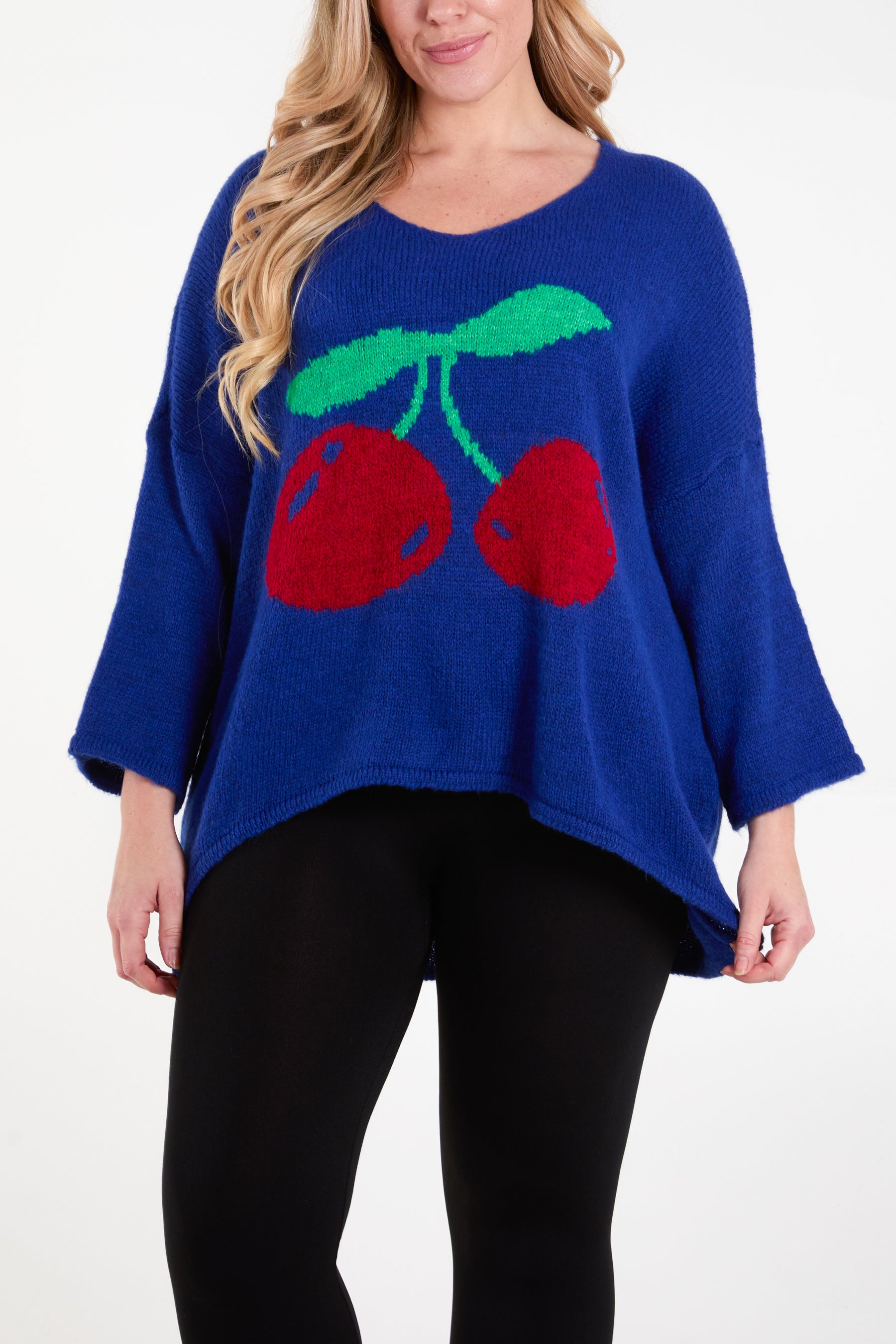 Cherry V-Neck Soft Touch Jumper