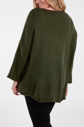 Cherry V-Neck Soft Touch Jumper