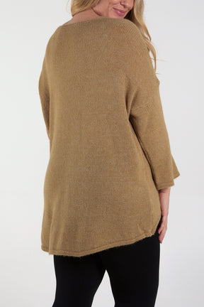 Cherry V-Neck Soft Touch Jumper