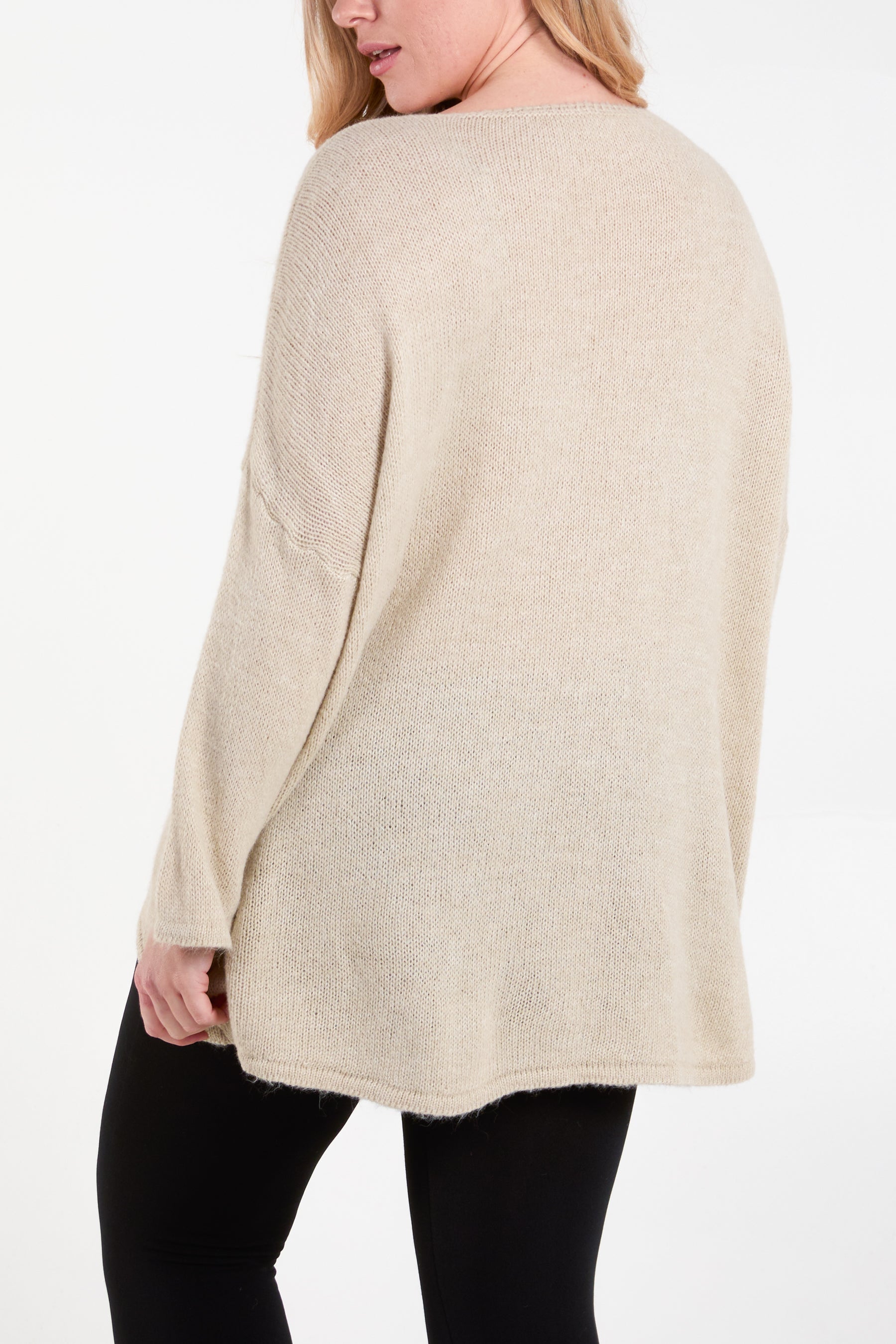 Cherry V-Neck Soft Touch Jumper