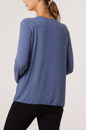 Necklace Fine Knit V-Neck Jumper