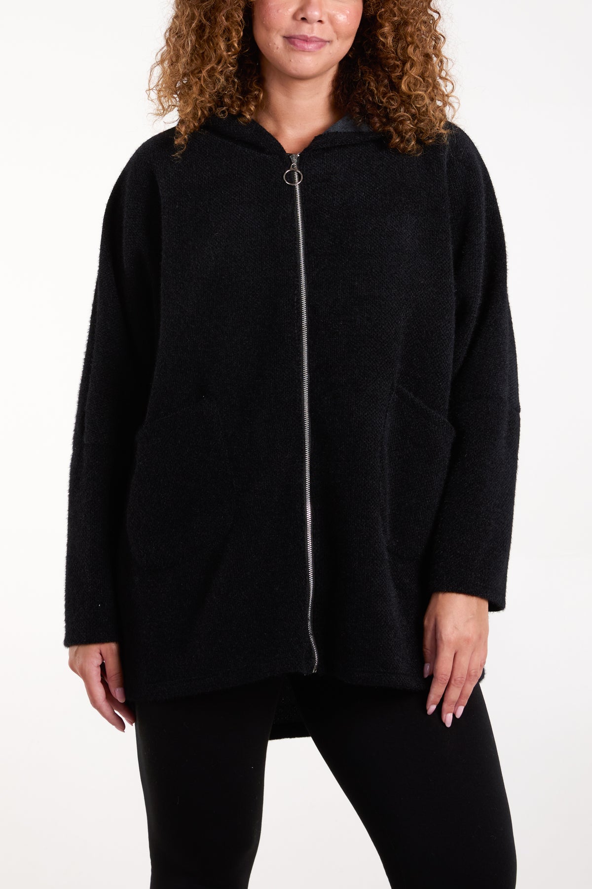 Soft Touch Zip Up Oversized Hoodie