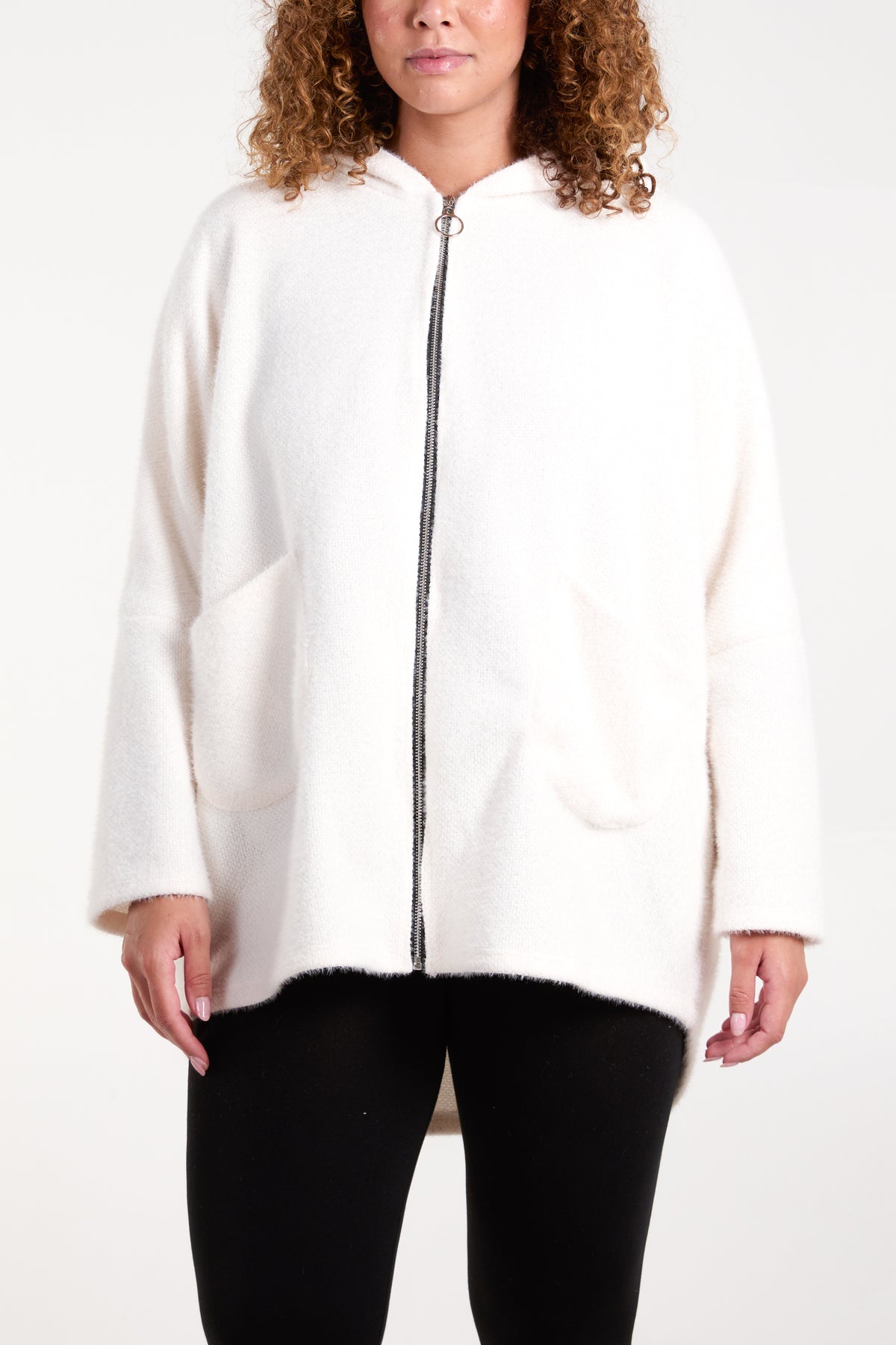 Soft Touch Zip Up Oversized Hoodie