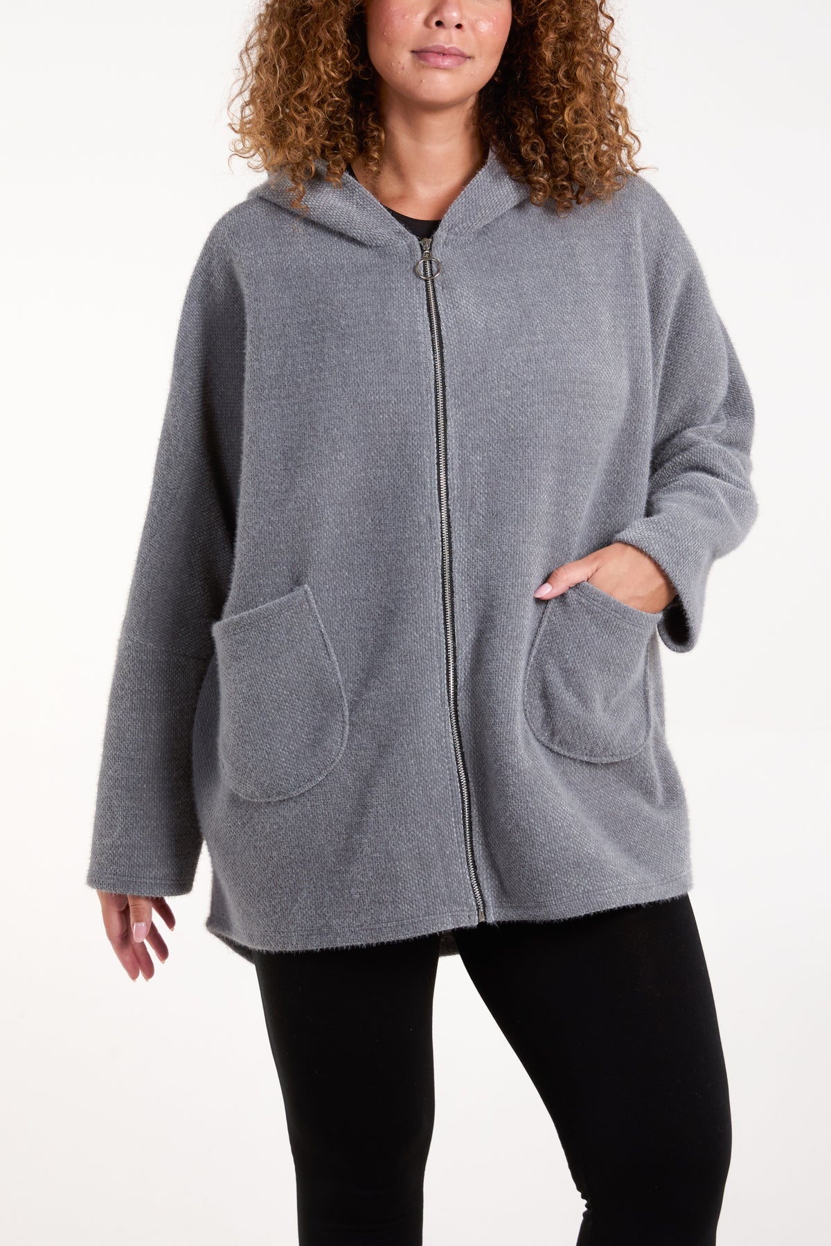 Soft Touch Zip Up Oversized Hoodie