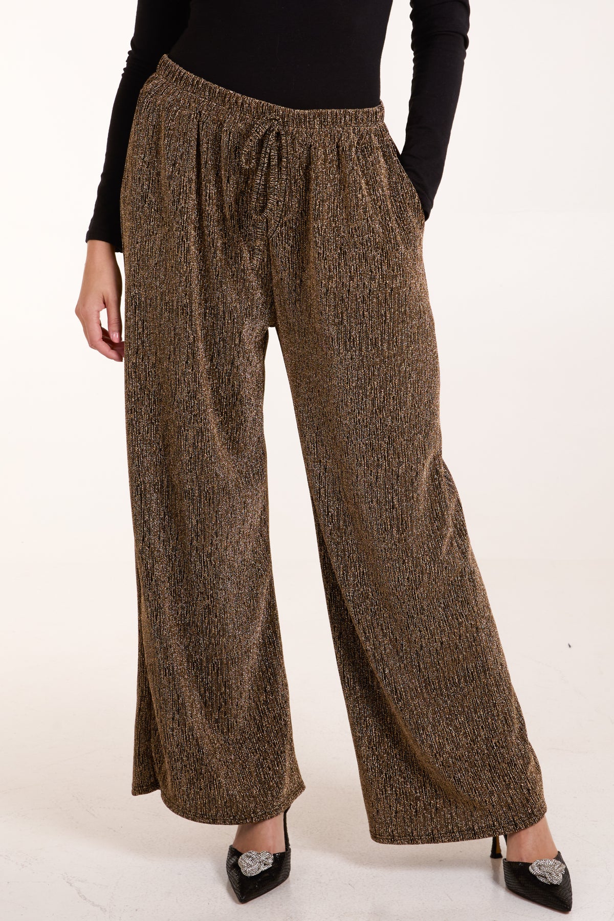 Glitter Wide Leg Trousers