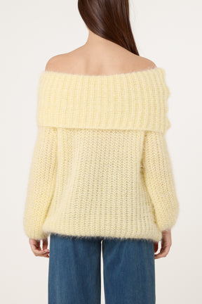Fluffy Knit Off Shoulders Jumper