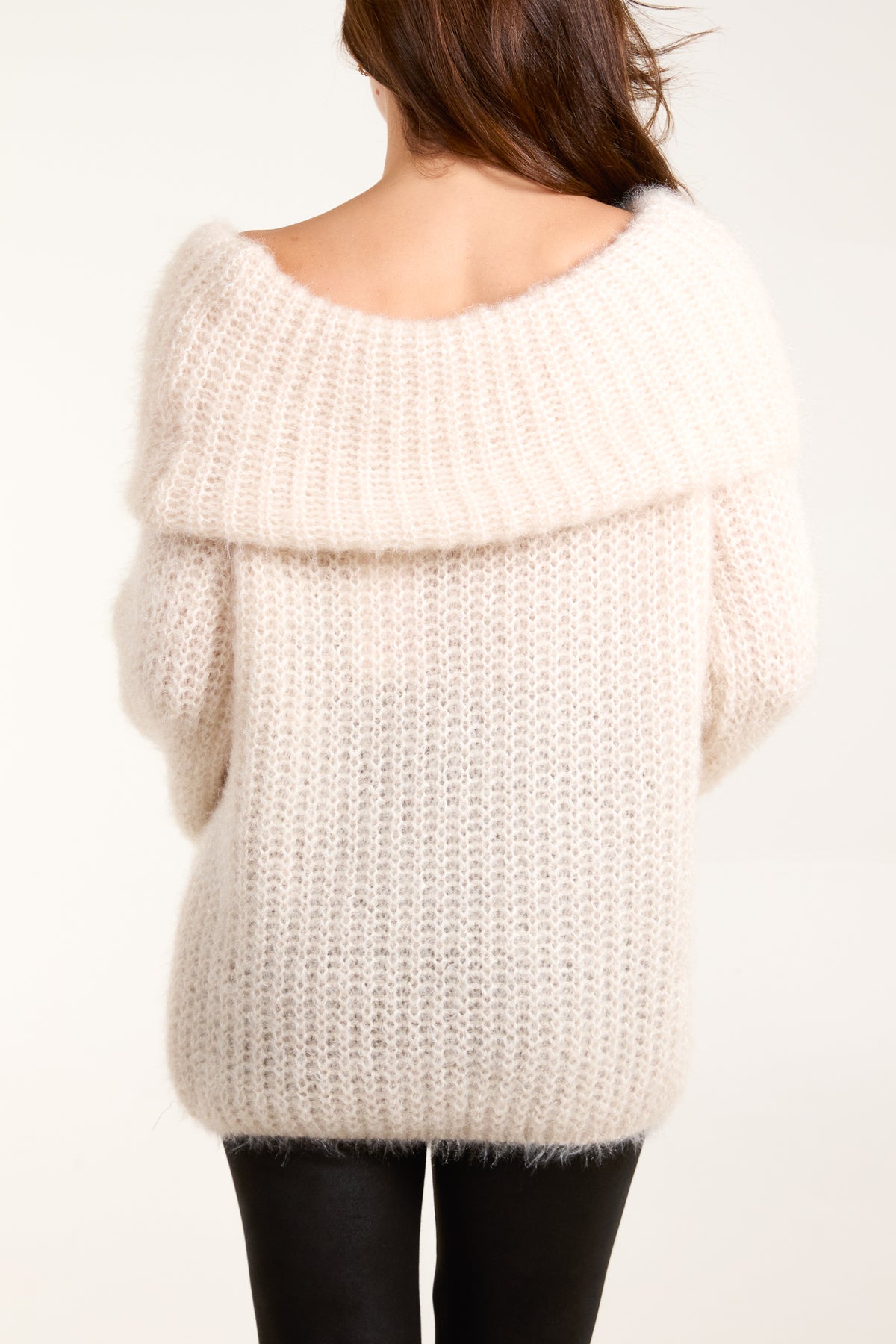 Fluffy Knit Off Shoulders Jumper