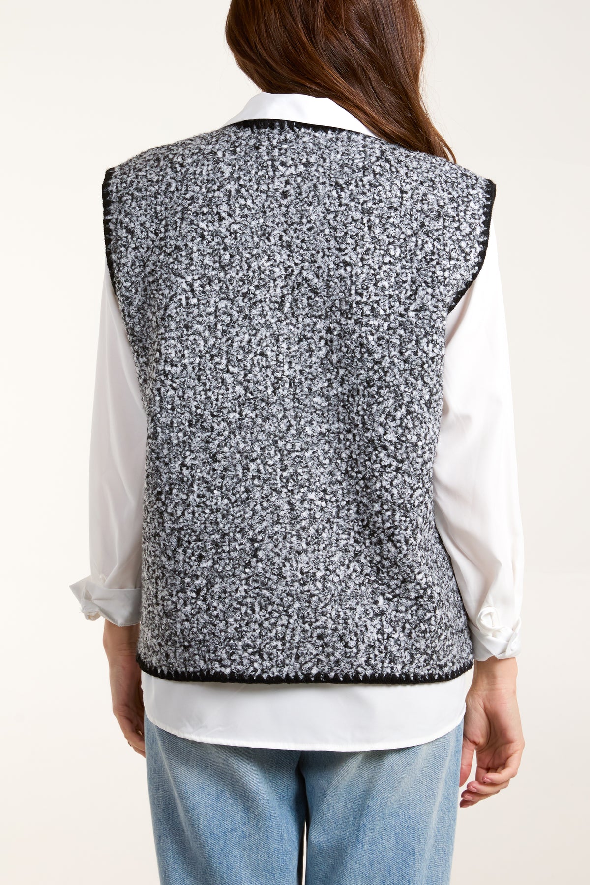 Blanket Stitch Gold Buttons Waistcoat