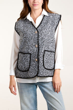 Blanket Stitch Gold Buttons Waistcoat