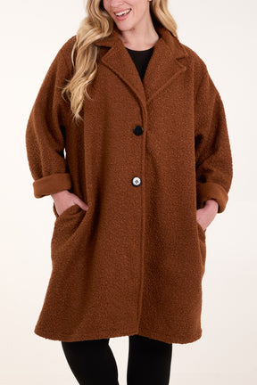 Boucle Button Through Coat