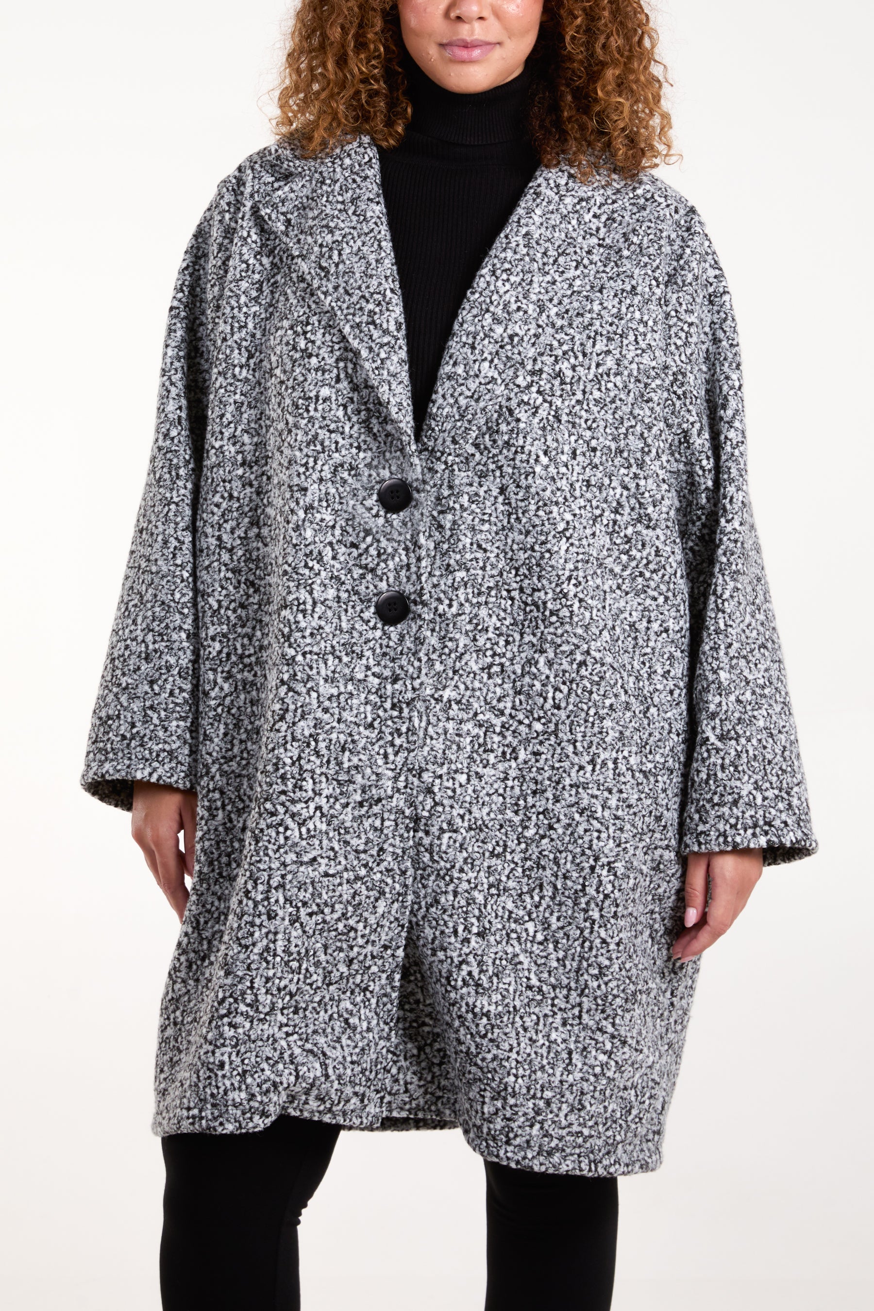 Boucle Button Through Coat