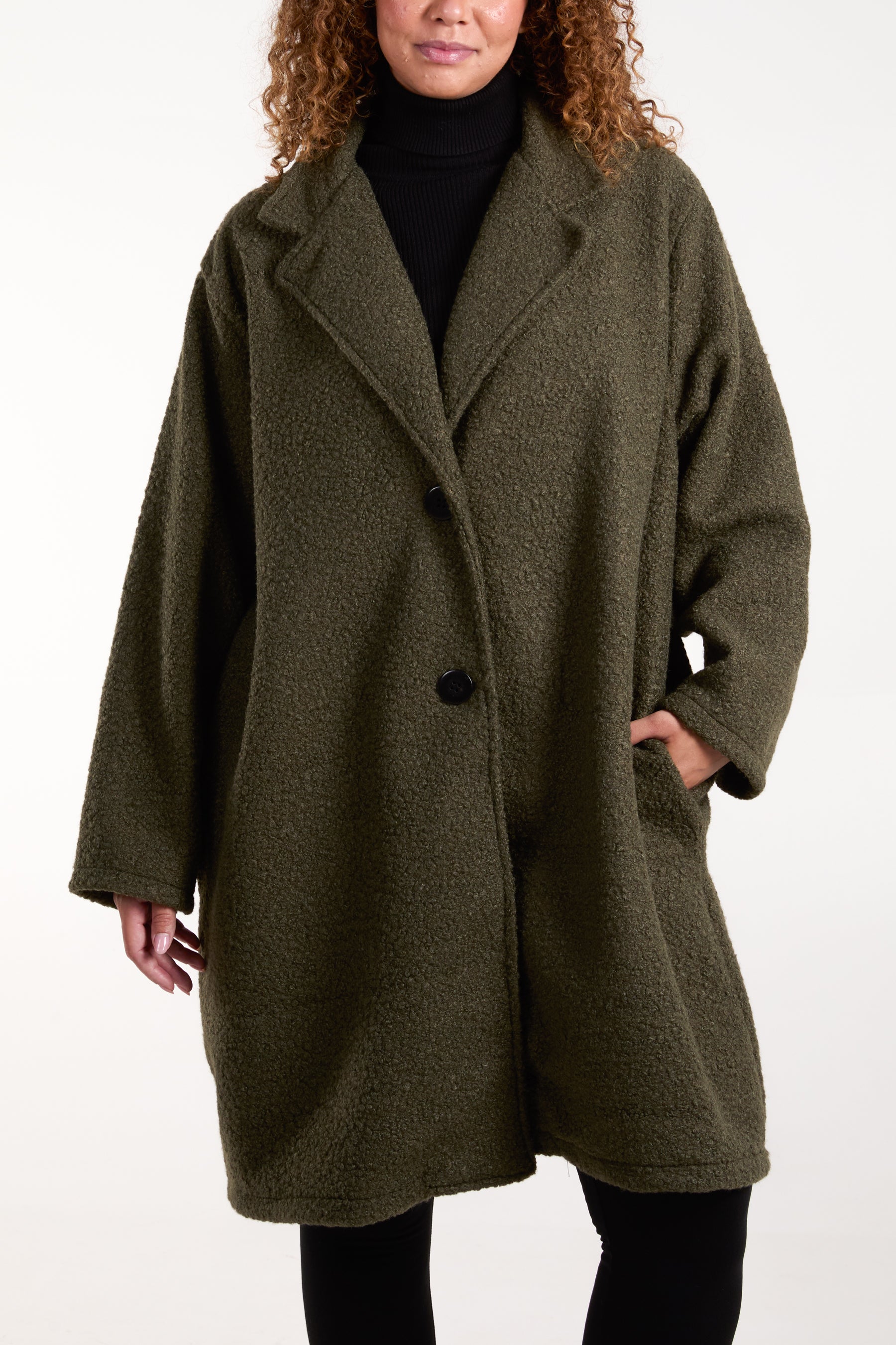 Boucle Button Through Coat