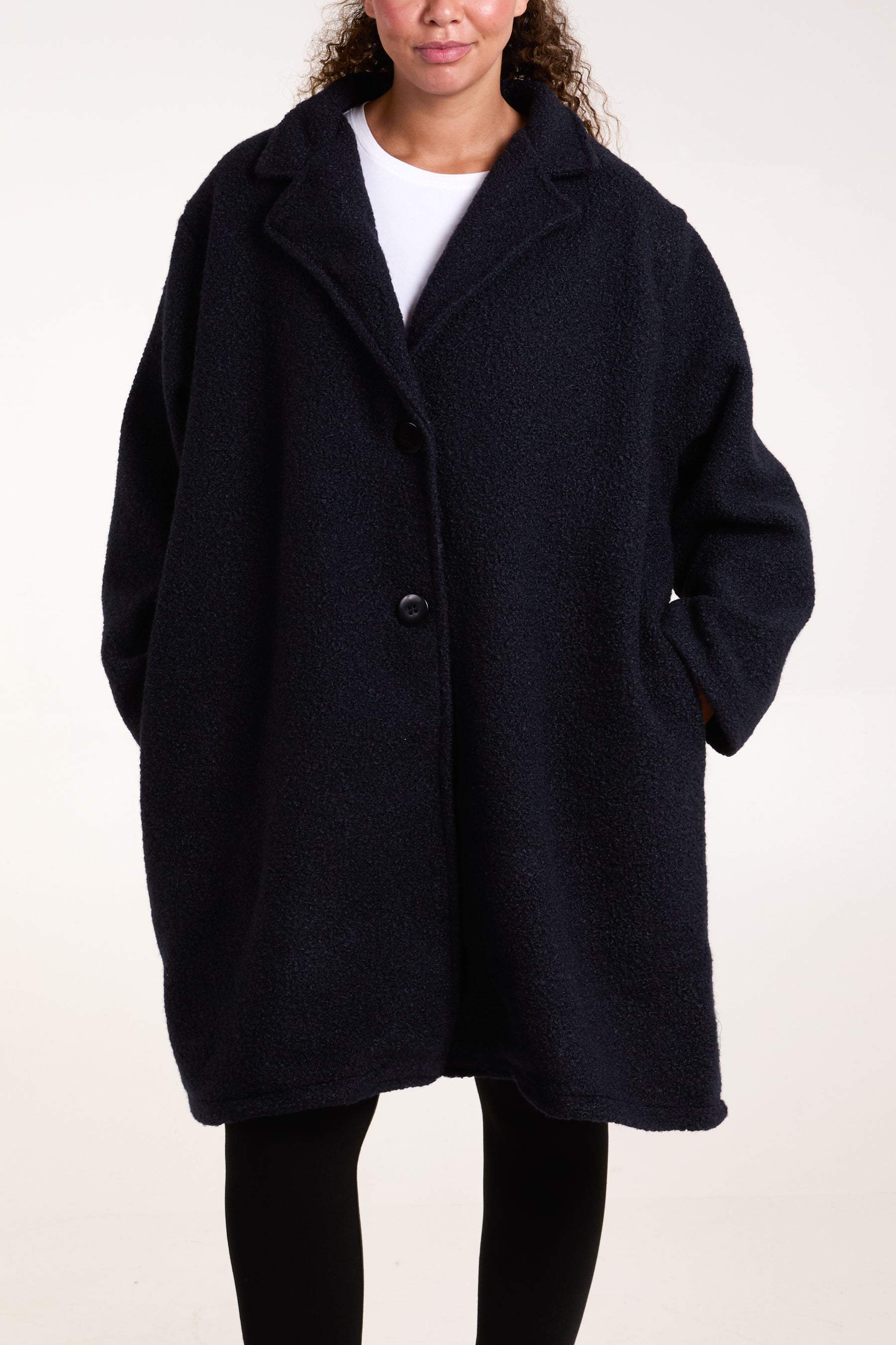 Boucle Button Through Coat