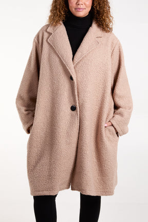 Boucle Button Through Coat