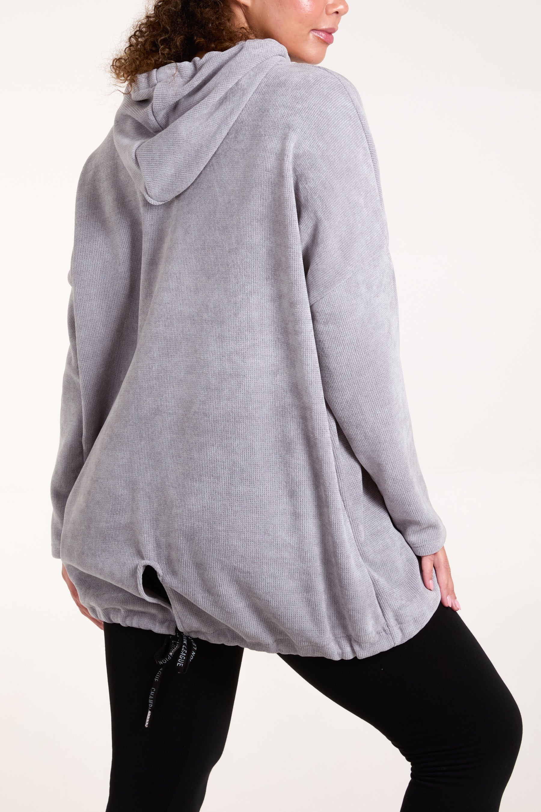 Diamante "Change" Chenille Hooded Top