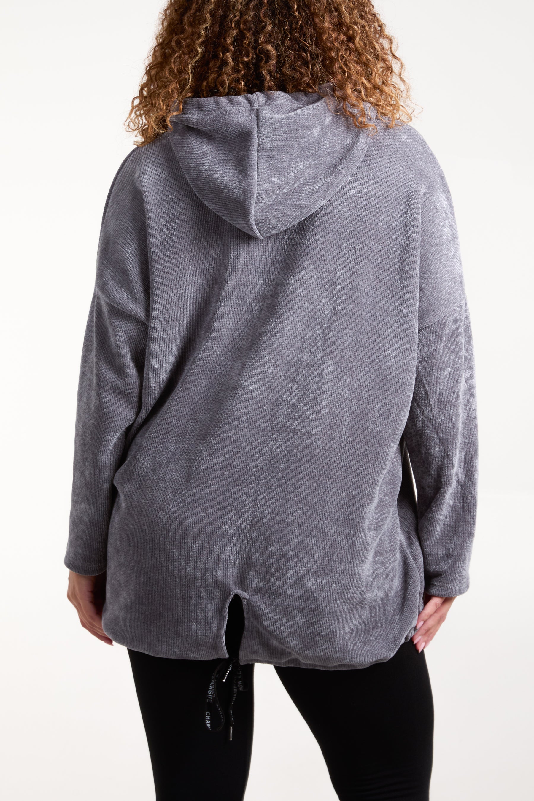 Diamante "Change" Chenille Hooded Top