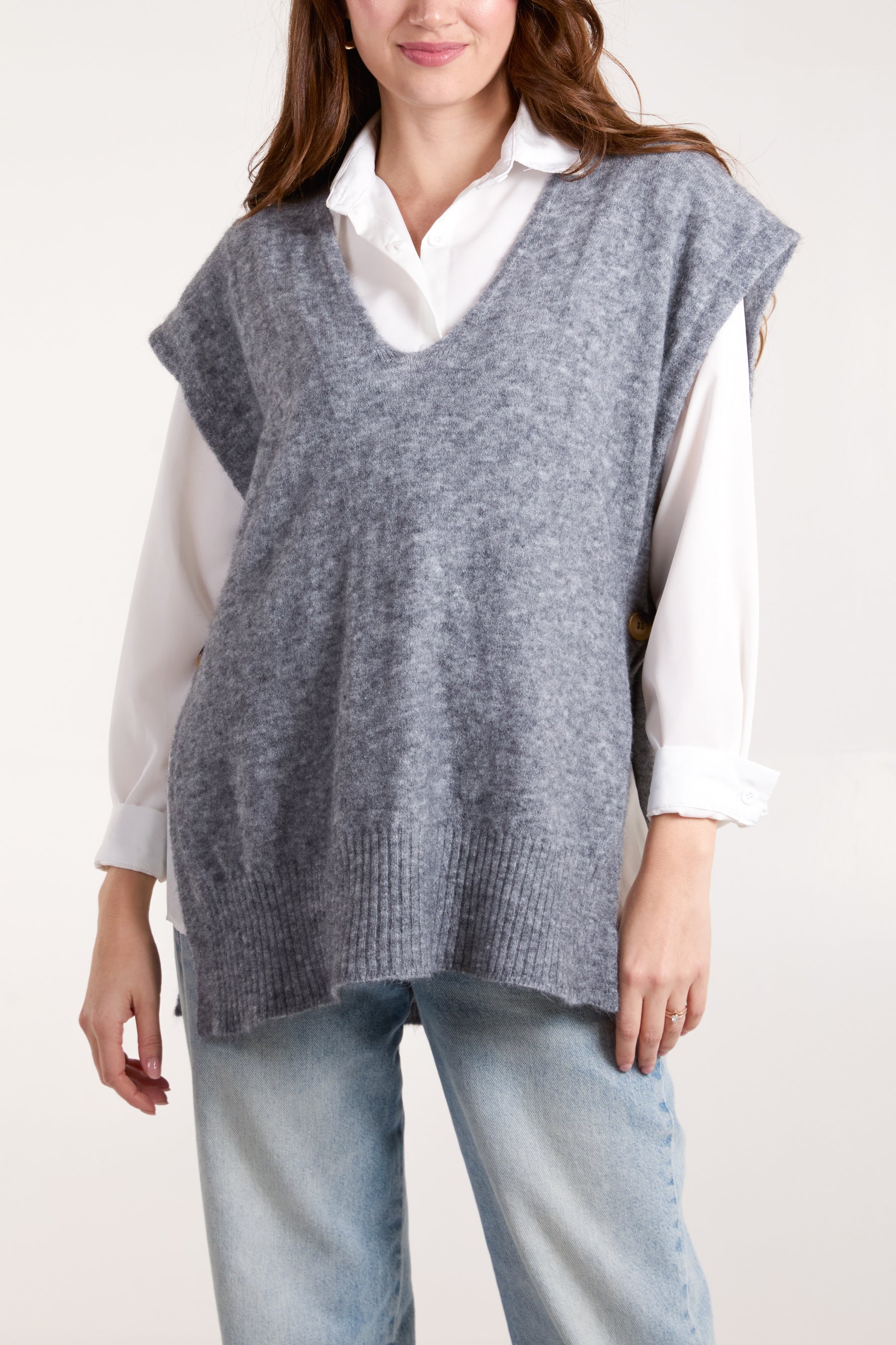 Soft Touch Side Split Knit Vest