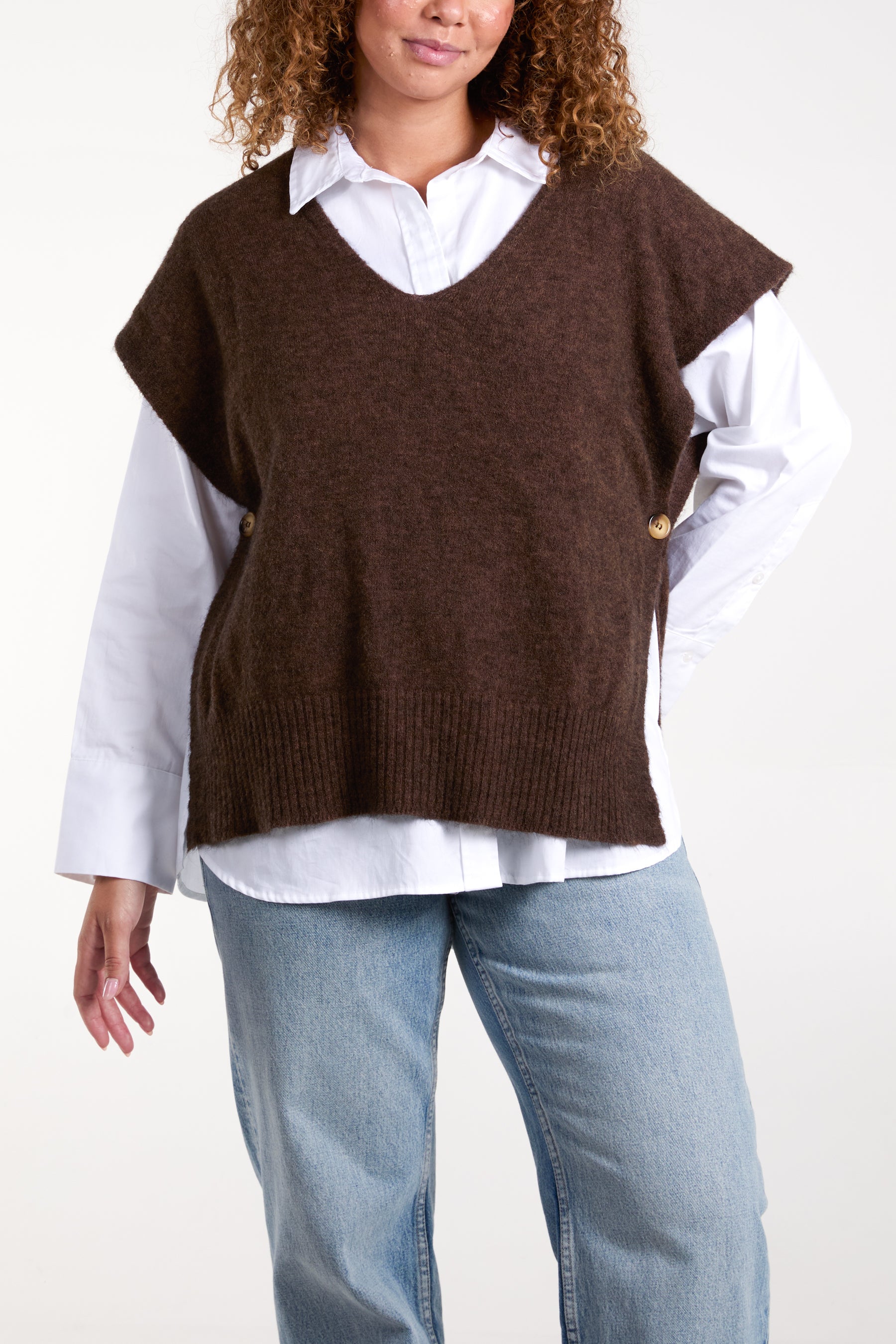 Soft Touch Side Split Knit Vest