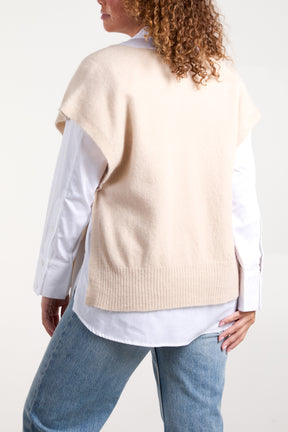 Soft Touch Side Split Knit Vest