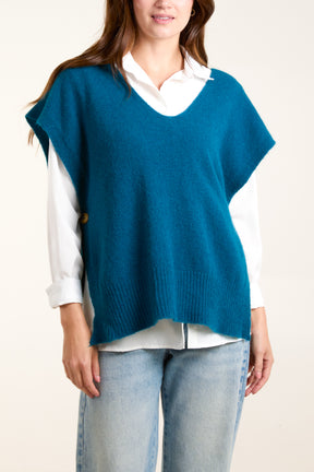 Soft Touch Side Split Knit Vest