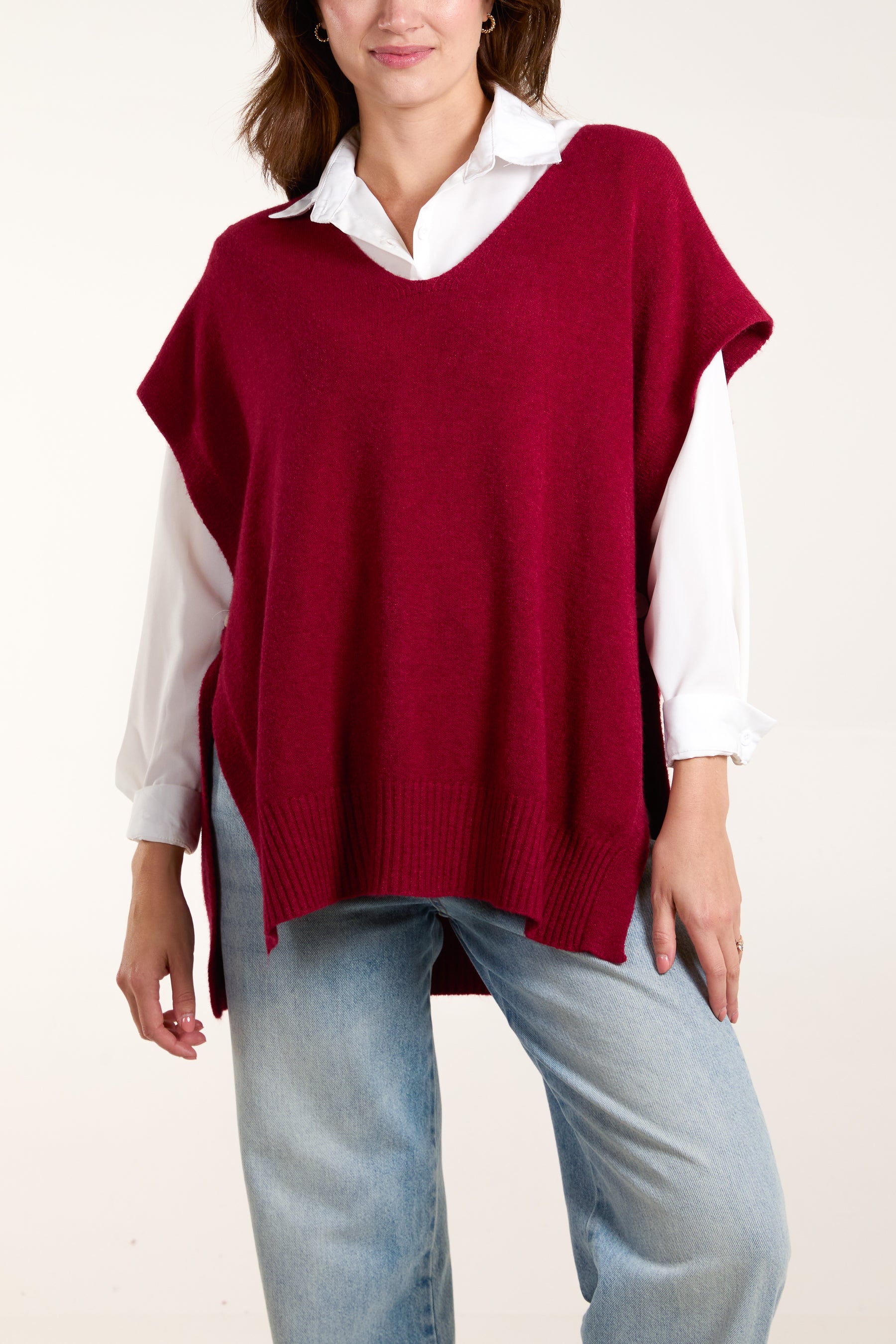 Soft Touch Side Split Knit Vest